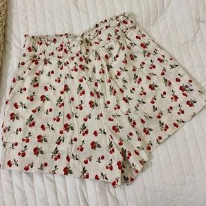 Abercrombie Small Cherry Linen Style Shorts